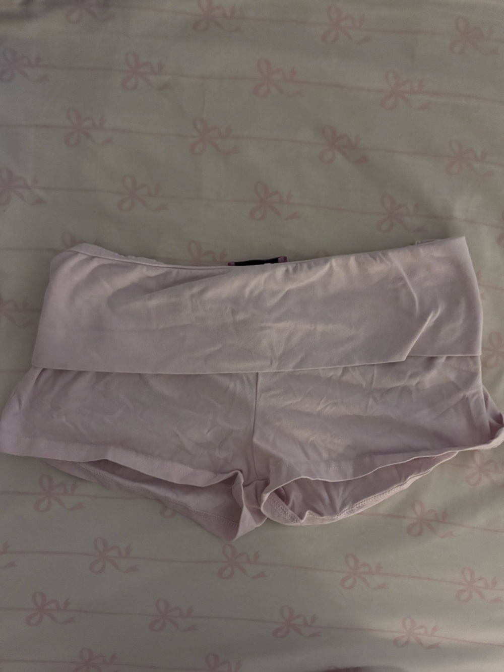 Edikted Light Pink Fold-Over Sleep Shorts